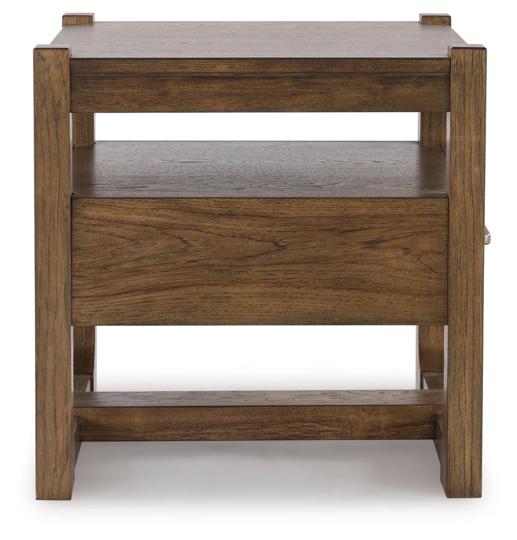 Cabalynn Light Brown End Table - Ella Furniture