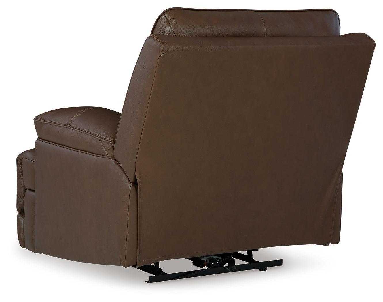 VonRyan Tobacco Leather Power Recliner