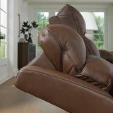 VonRyan Tobacco Leather Power Recliner