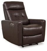 Pisgham Chocolate Leather Power Recliner