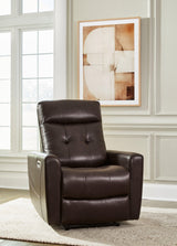 Pisgham Chocolate Leather Power Recliner