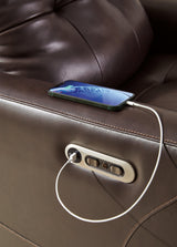 Pisgham Chocolate Leather Power Recliner