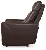 Pisgham Chocolate Leather Power Recliner