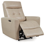 Pisgham Sand Leather Power Recliner