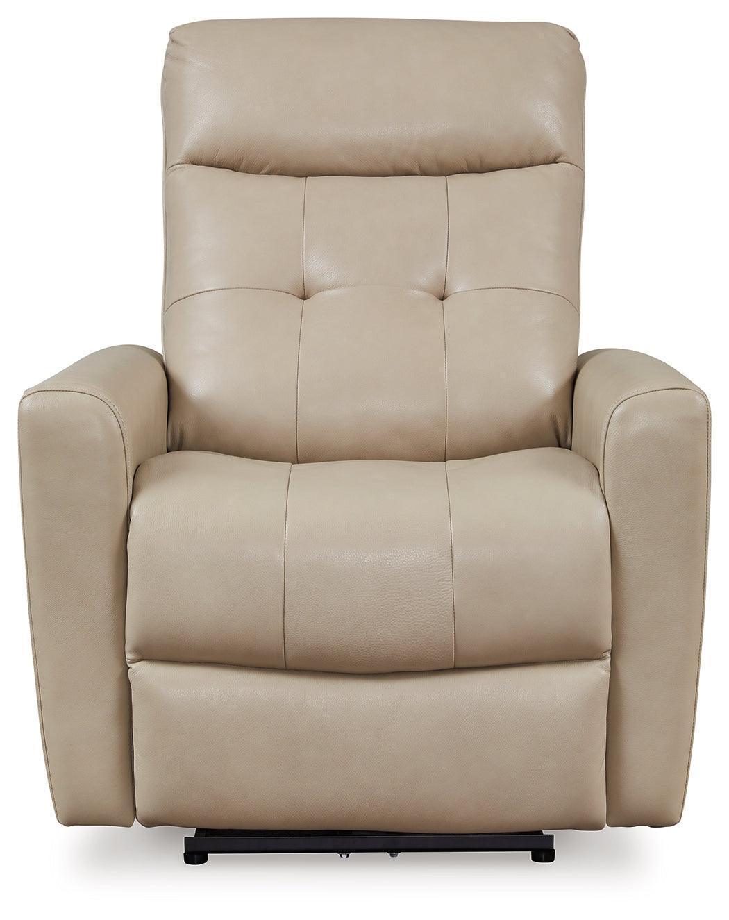 Pisgham Sand Leather Power Recliner