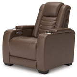 High Impact Tobacco Leather Power Recliner