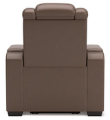 High Impact Tobacco Leather Power Recliner