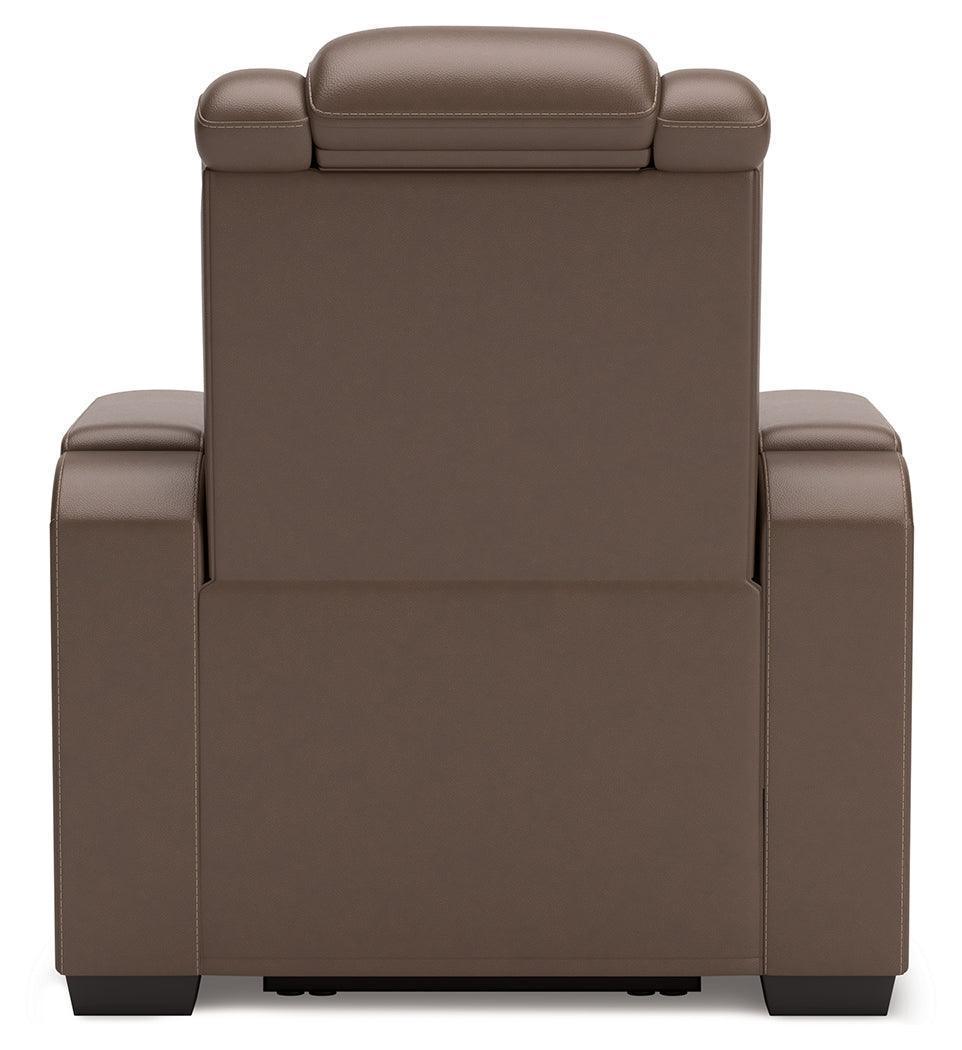 High Impact Tobacco Leather Power Recliner