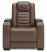 High Impact Tobacco Leather Power Recliner