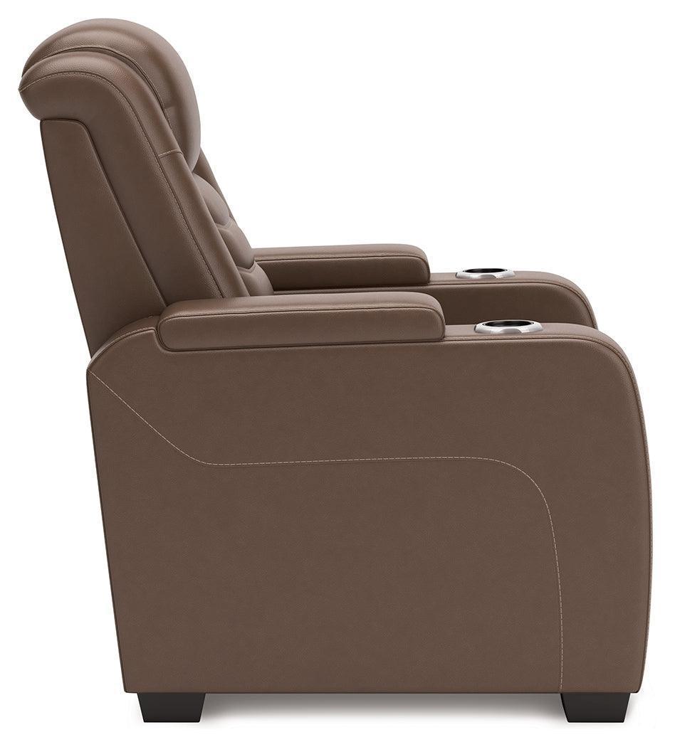 High Impact Tobacco Leather Power Recliner