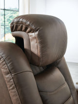 High Impact Tobacco Leather Power Recliner