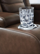High Impact Tobacco Leather Power Recliner