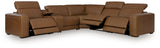 Magic Man Caramel 6-Piece Power Reclining Sectional with Console