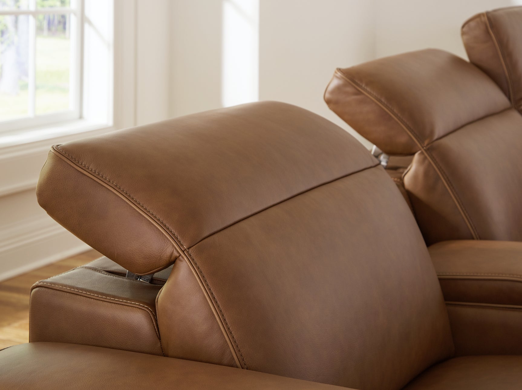 Magic Man Caramel 6-Piece Power Reclining Sectional with Console