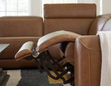 Magic Man Caramel 6-Piece Power Reclining Sectional with Console