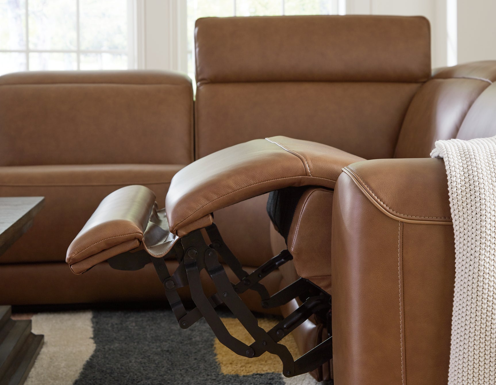 Magic Man Caramel 5-Piece Power Reclining Sectional