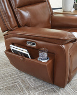 Healy Pier Chocolate Leather Power Recliner