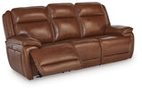 Healy Pier Chocolate Leather Power Reclining Sofa