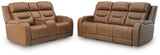 Knightington Caramel Sofa and Loveseat