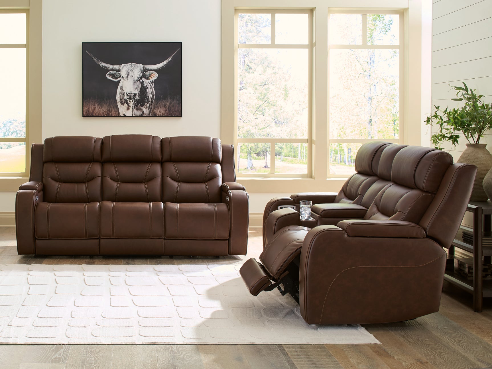 Knightington Brown Sofa and Loveseat