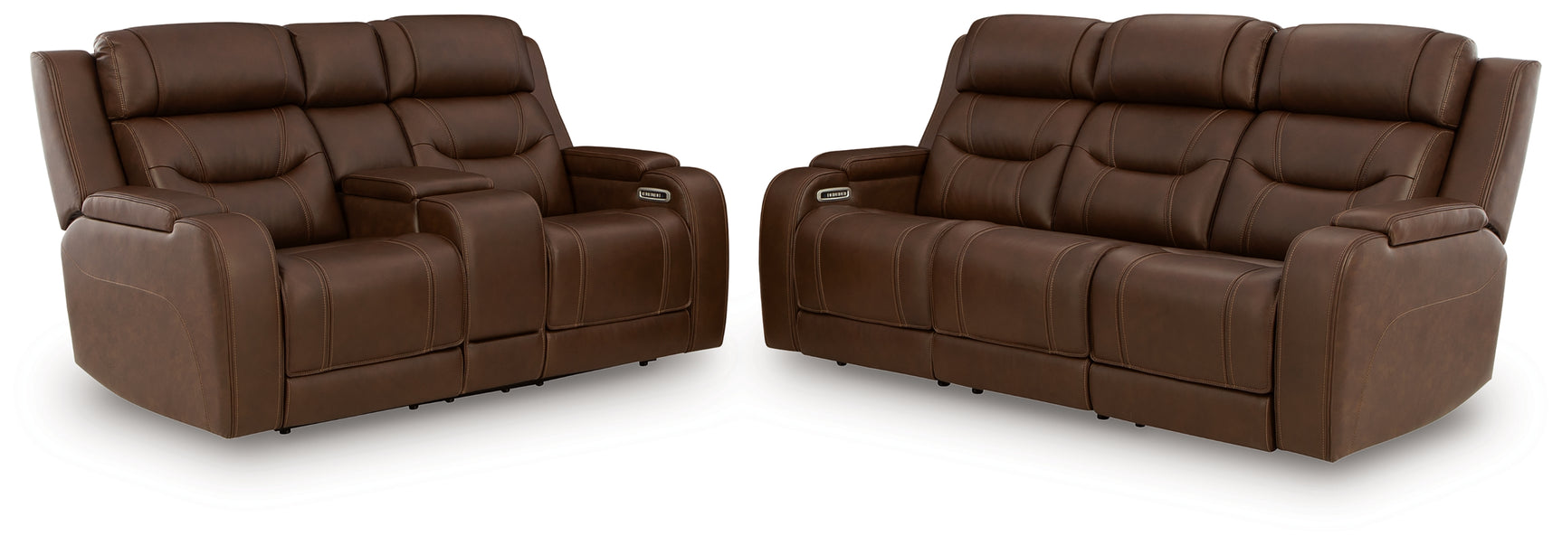 Knightington Brown Sofa and Loveseat