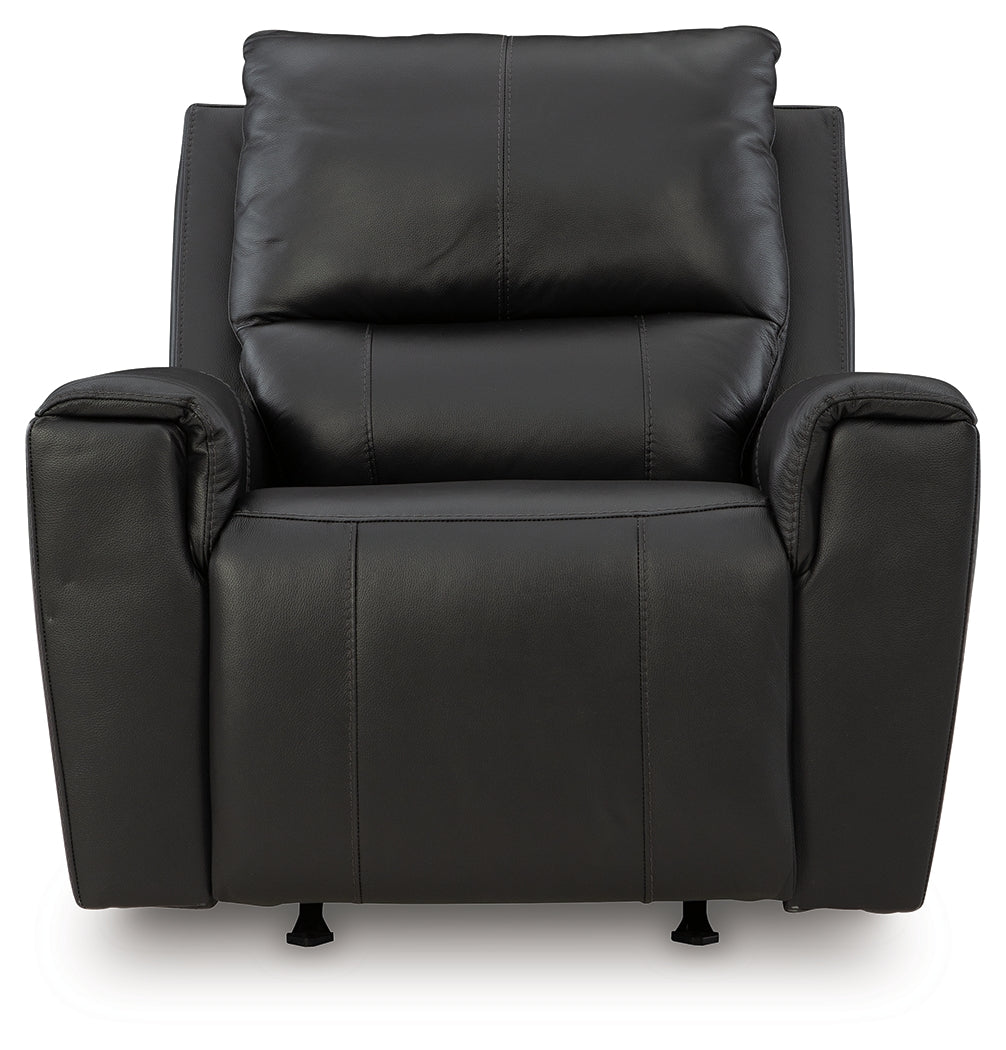 Glossmore Black Leather Recliner