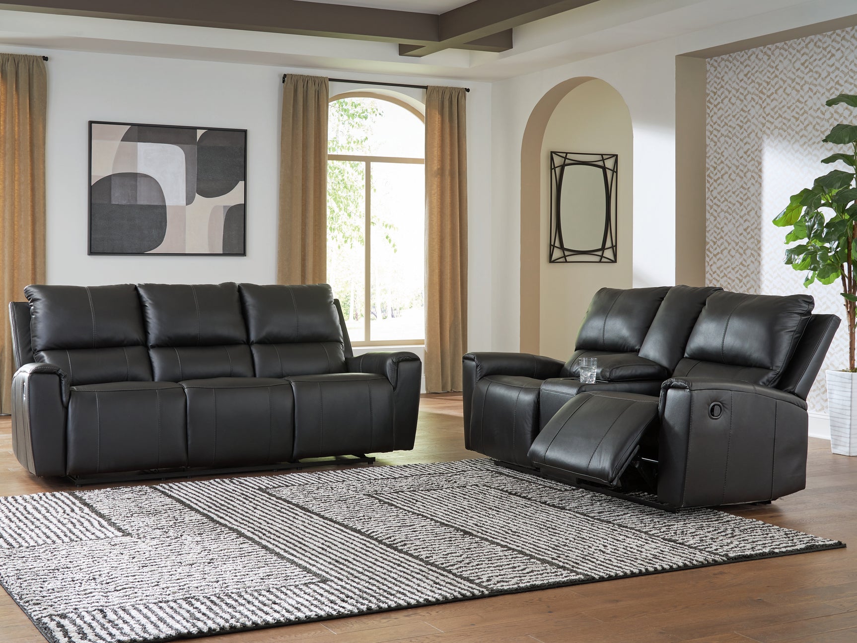 Glossmore Black Sofa and Loveseat