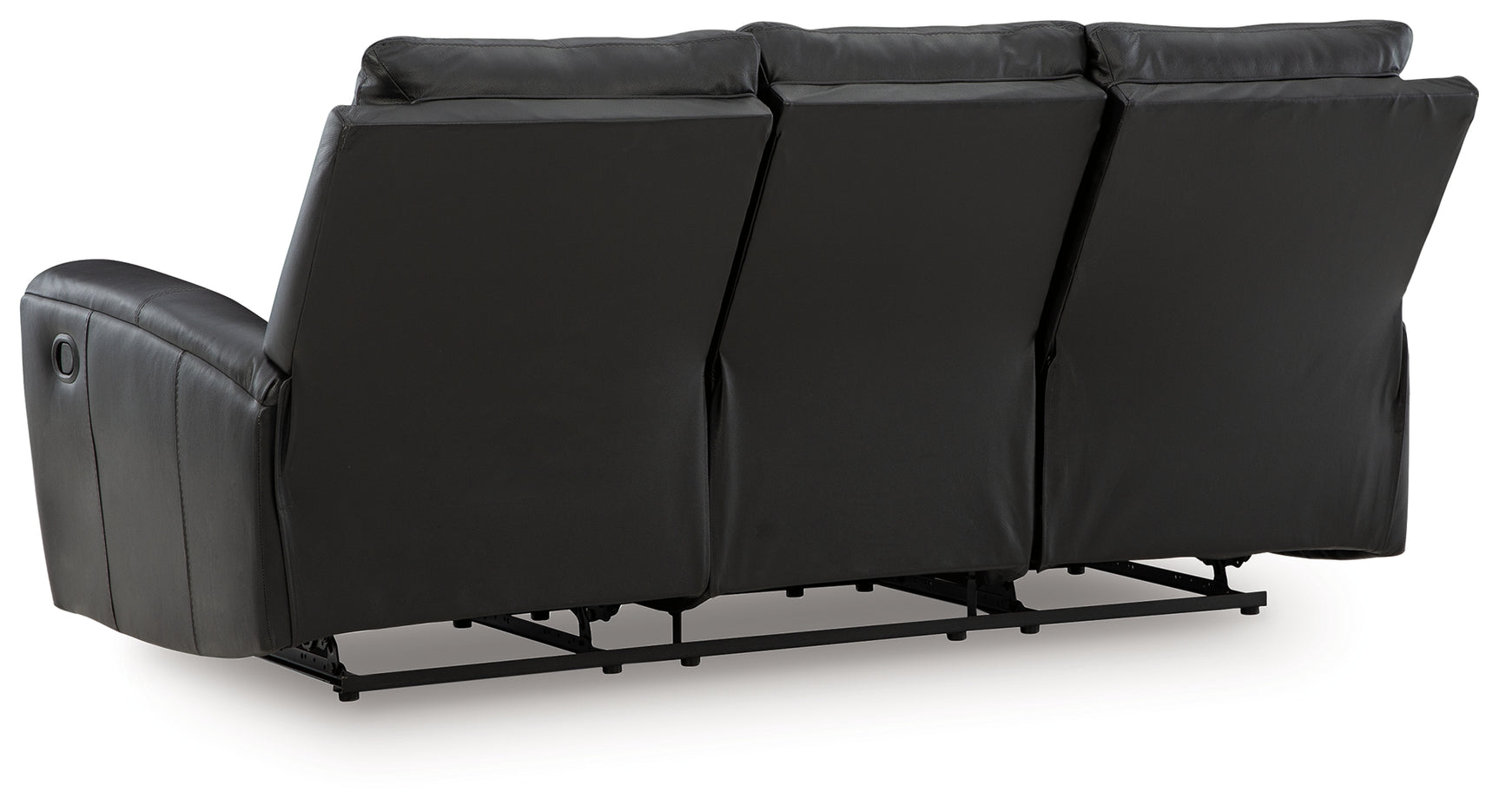 Glossmore Black Leather Reclining Sofa