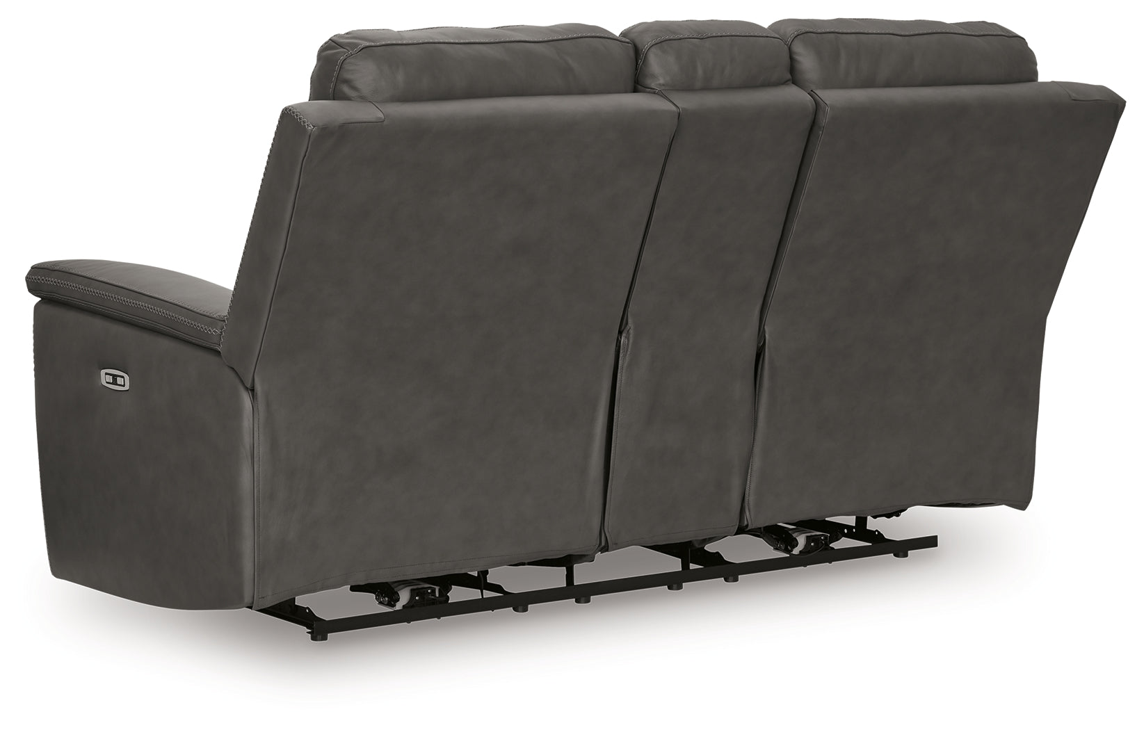 Bleckley Anchor Leather Power Reclining Loveseat with Console