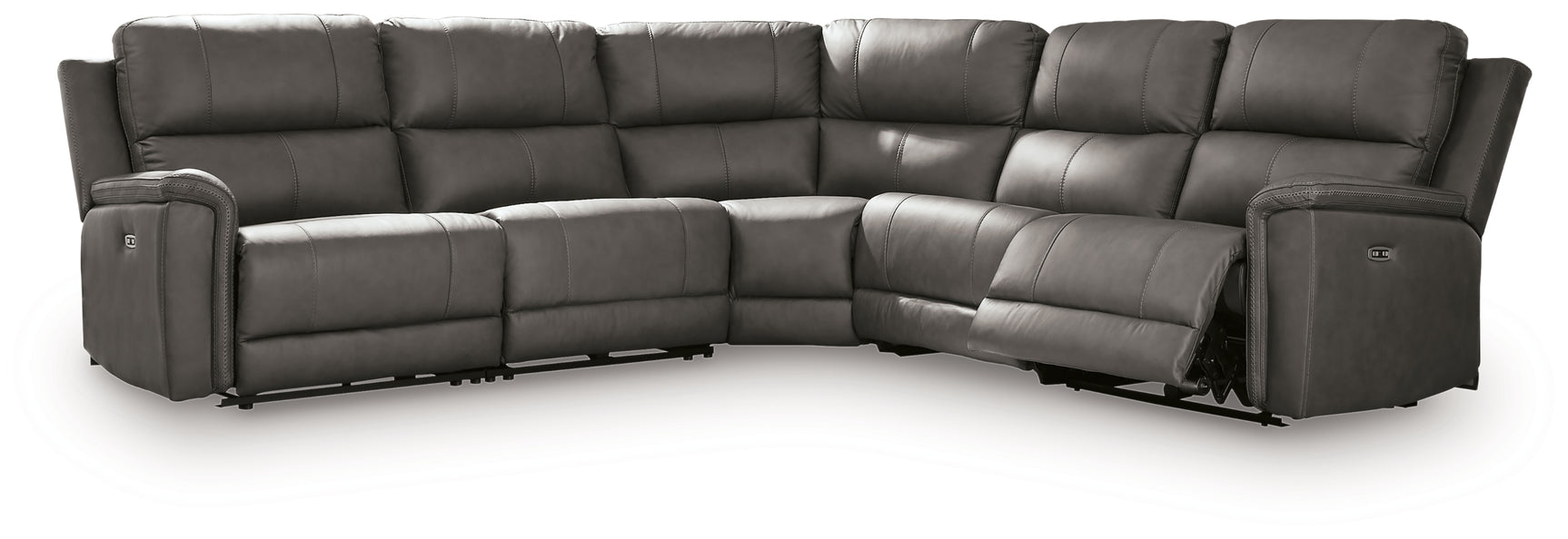 Bleckley Anchor Leather 5-Piece Power Reclining Sectional