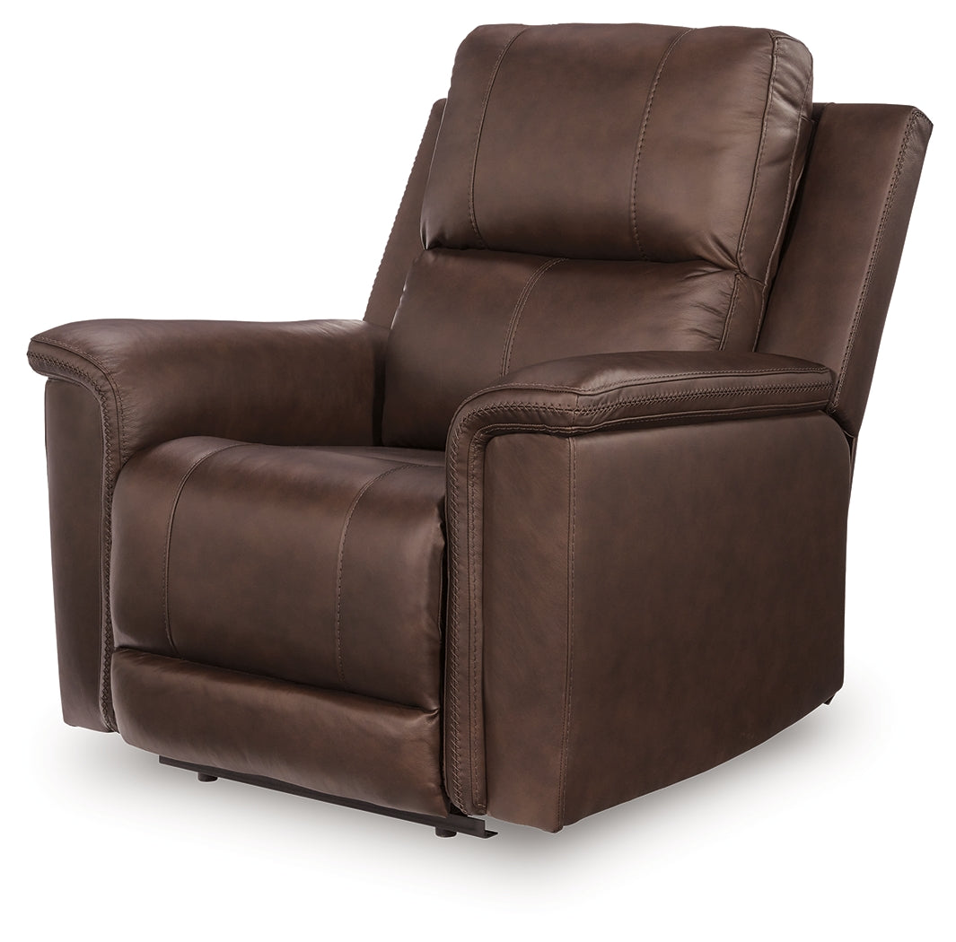 Bleckley Espresso Leather Power Recliner