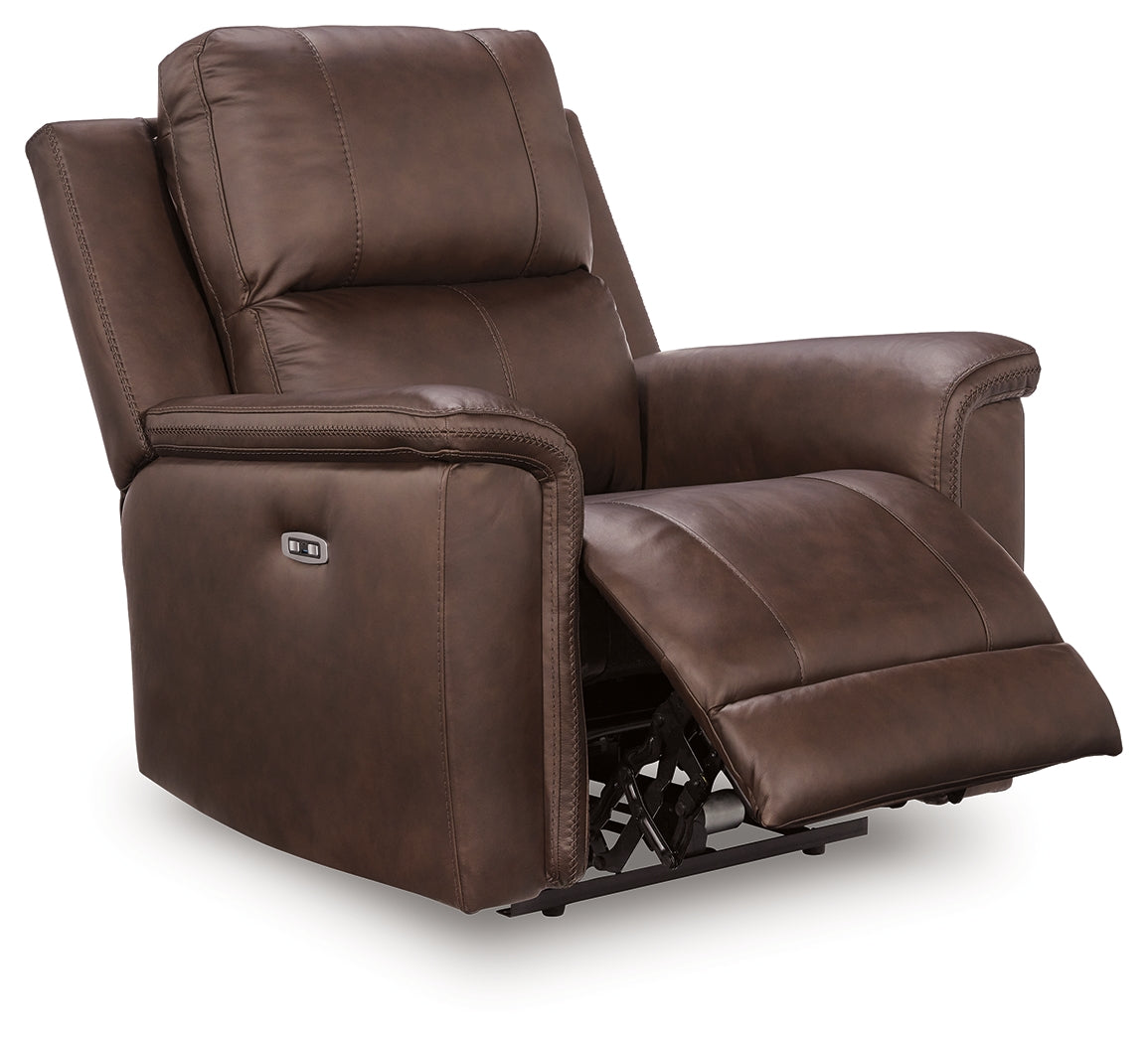 Bleckley Espresso Leather Power Recliner