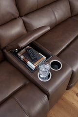 Bleckley Espresso Leather 6-Piece Power Reclining Sectional