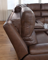 Bleckley Espresso Leather 6-Piece Power Reclining Sectional