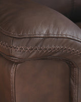 Bleckley Espresso Leather Power Reclining Loveseat with Console