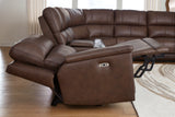 Bleckley Espresso Leather 6-Piece Power Reclining Sectional