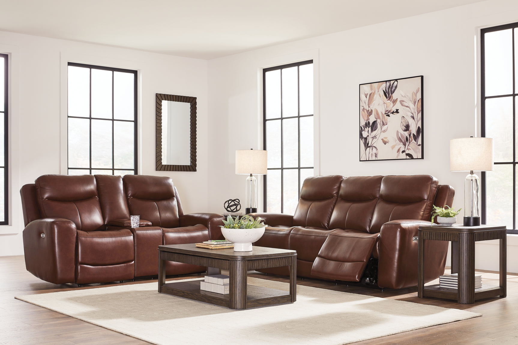 Next Mahogany Move Sofa and Loveseat