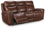 Next Move Mahogany Leather Power Reclining Sofa