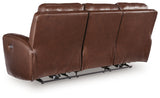 Next Move Mahogany Leather Power Reclining Sofa