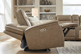 Glencroft Sahara Leather Power Reclining Sofa
