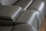 5Z - Pittson Anchor Leather 3-Piece Power Reclining Sectional Loveseat with Console