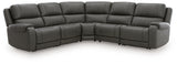 5Z - Pittson Anchor Leather 5-Piece Power Reclining Sectional