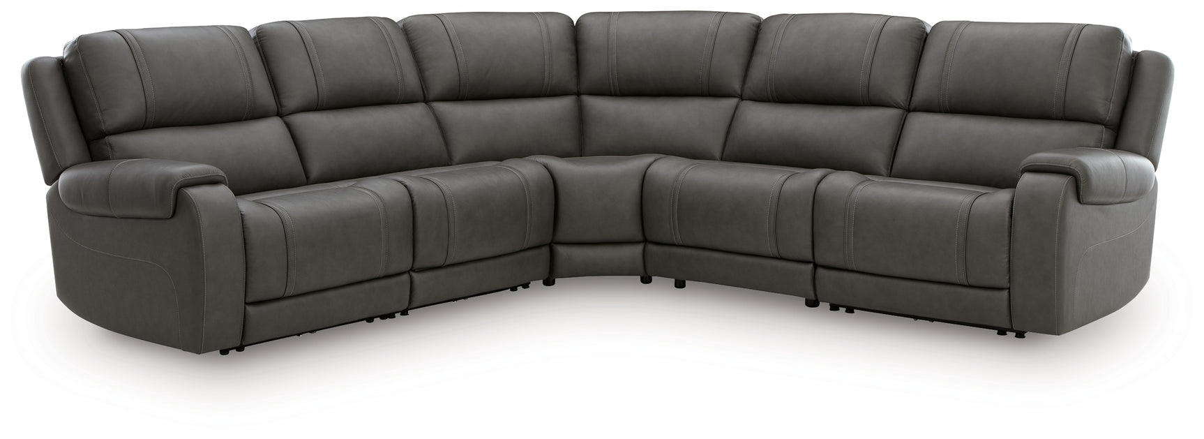 5Z - Pittson Anchor Leather 5-Piece Power Reclining Sectional