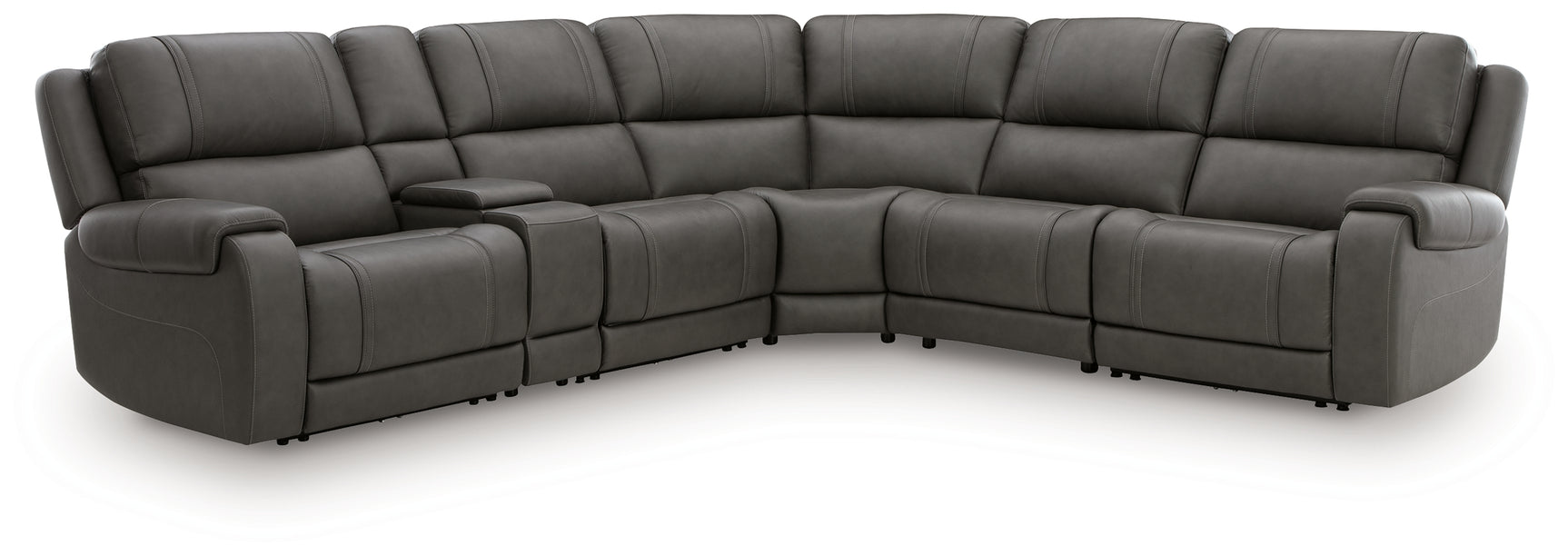 5Z - Pittson Anchor Leather 6-Piece Power Reclining Sectional