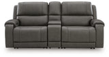 5Z - Pittson Anchor Leather 3-Piece Power Reclining Sectional Loveseat with Console