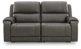 5Z - Pittson Anchor Leather 2-Piece Power Reclining Sectional Loveseat