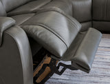 5Z - Pittson Anchor Leather 5-Piece Power Reclining Sectional