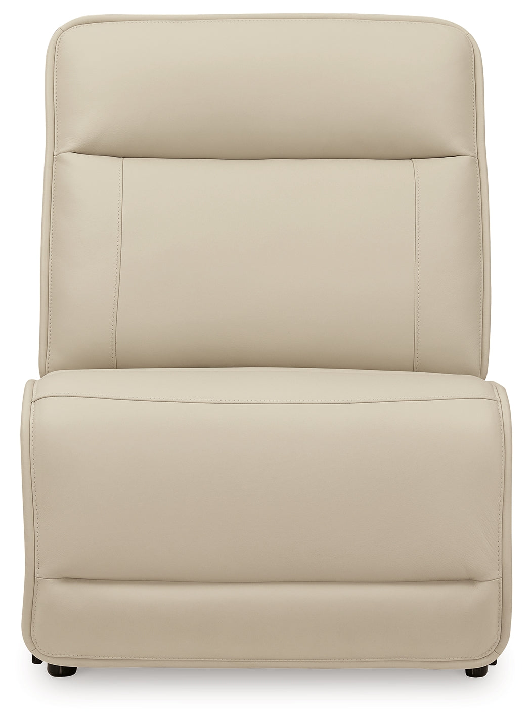 Double Deal Almond Leather 4-Piece Reclining Sectional