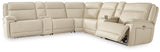 Double Deal Almond 7-Piece Reclining Sectional with 2 Consoles
