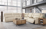 Double Deal Almond 7-Piece Reclining Sectional with 2 Consoles